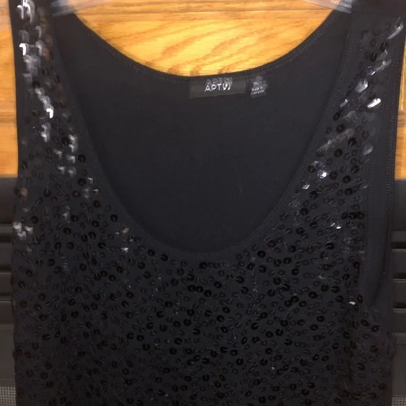 Apt. 9 Women's Black Sequin Tank Top - Picture 3 of 4